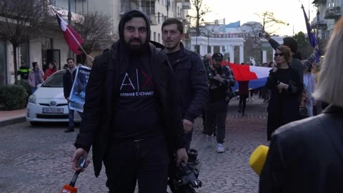Action against the law on foreign agents Video stock 235147048