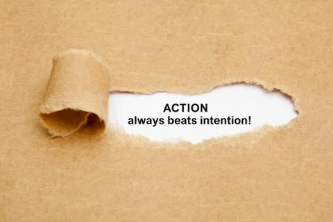 Action Always Beats Intention Foto stock