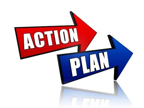 Action and plan in arrows Stock Illustration