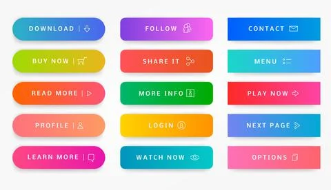 Action button. Webpage interaction element, modern app banner, call now, read Stock Illustration