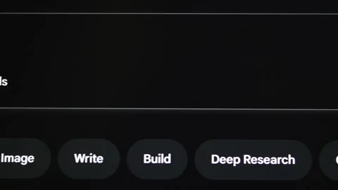 Action buttons on the Gemini AI search interface 스톡 동영상 321750142