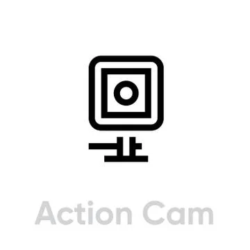 Action Cam icon. Camera for active sports. Editable Vector Outline. Stock Illustration