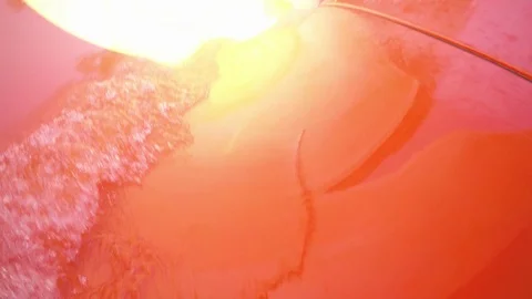 Action Cam on the waterslide, orange Stock Footage 94602695