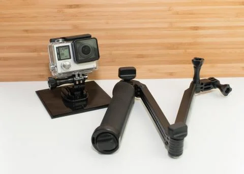 Action Camera and Accessories Stock-Fotos