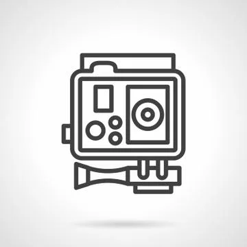 Action camera black simple line vector icon 스톡 일러스트