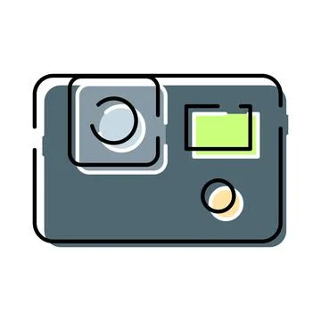 Action camera capturing outdoor adventure and sports video Stockillustratie