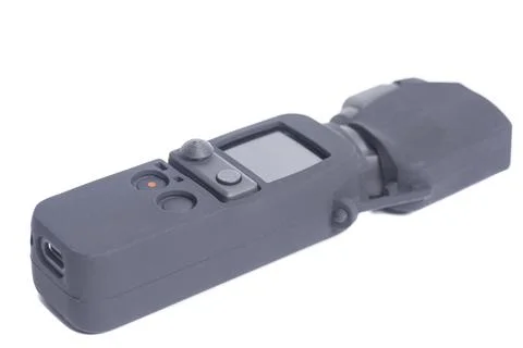 Action Camera in case isolated on white background Stock Photos