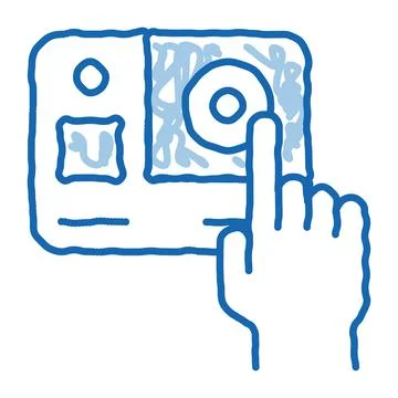 Action Camera doodle icon hand drawn illustration Stock Illustration