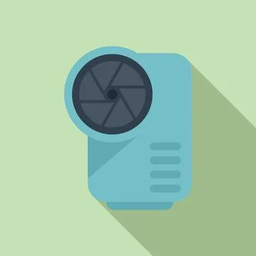 Action camera focus icon flat vector. Goal social Stock Illustration