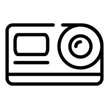 Action camera front view icon, outline style 스톡 일러스트