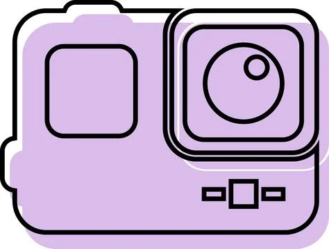 Action camera gadget for extreme video line art Stock Illustration