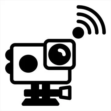 Action camera glyph icon vector illustration isolated on white background Stock Illustration