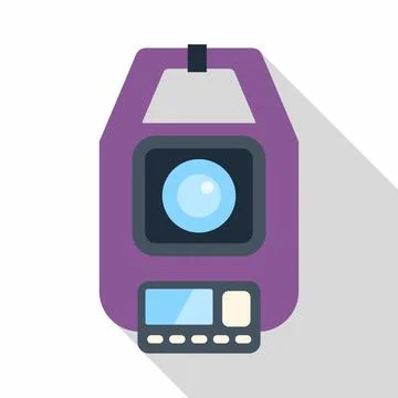 Action camera icon with long shadow effect Stock Illustration