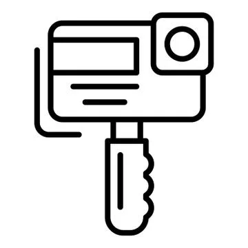 Action camera icon, outline style Stock Illustration