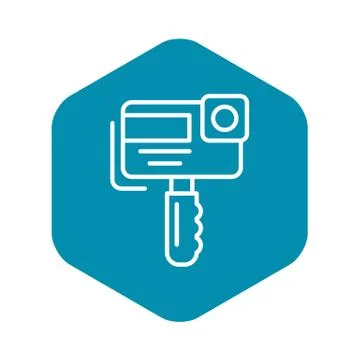 Action camera icon, outline style Stock Illustration
