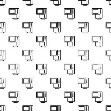 Action camera icon repeated pattern on white seamless background Illustrazione stock