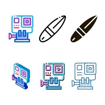 Action camera icon series vector outline Ilustración de archivo