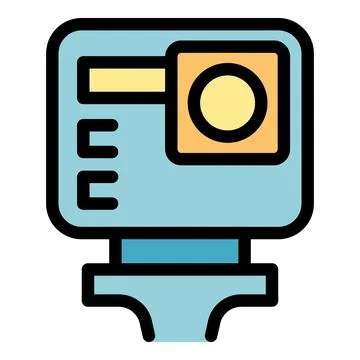 Action camera icon showing extreme sports and adventure filming Stock Illustration