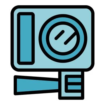Action camera icon showing recording device for extreme sports Stock Illustration