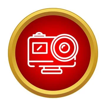 Action camera icon symbolizing sport videography technology Stock Illustration