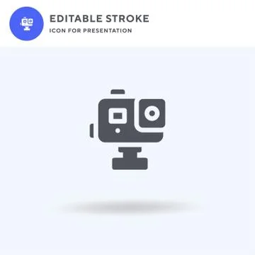 Action Camera icon vector, filled flat sign, solid pictogram isolated on whit Stock Illustration