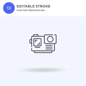 Action Camera icon vector, filled flat sign, solid pictogram isolated on whit Stock Illustration