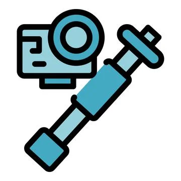 Action camera icon vector flat Stock Illustration