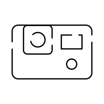 Action camera outline icon for adventure technology 스톡 일러스트