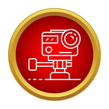 Action camera outline icon capturing extreme sports 스톡 일러스트