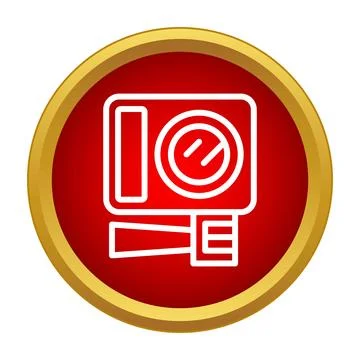 Action camera outline icon in red circle Stockillustratie