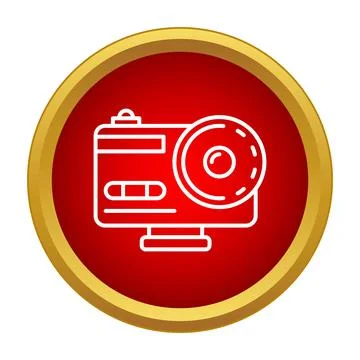 Action camera outline icon for sport and adventure Stock Illustration