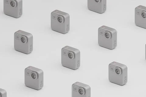 Action camera pattern background in minimalist 3D composition Stock Illustration