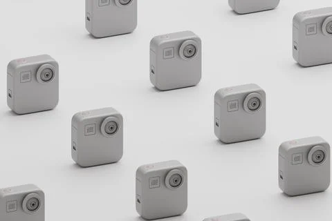 Action camera pattern background in minimalist 3D composition Stock Illustration