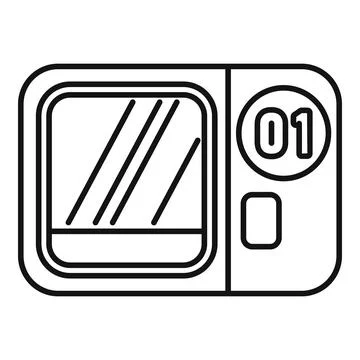 Action camera recording device outline line icon Stock Illustration