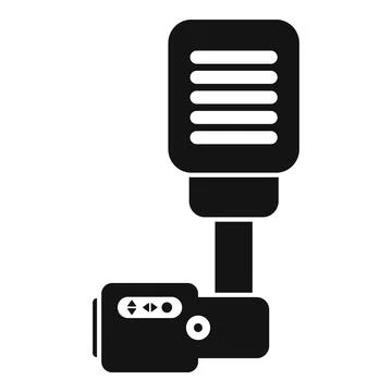 Action camera is recording with external microphone icon Stock Illustration