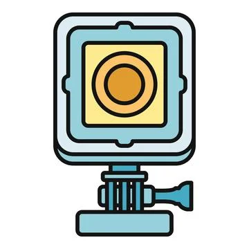 Action camera recording video for extreme sports Illustrazione stock