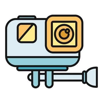 Action camera recording video icon on white background Stock Illustration