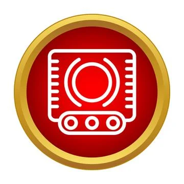 Action camera recording video icon on red background Stock Illustration