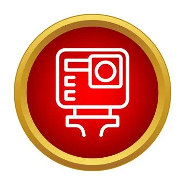 Action camera recording video line art icon 스톡 일러스트