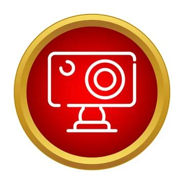 Action camera recording video using modern technology icon Stock Illustration