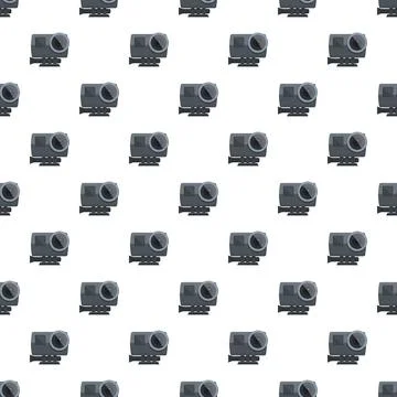 Action camera repeating pattern on white background Stock Illustration
