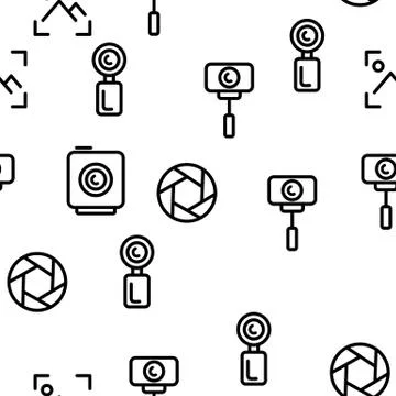 Action Camera Seamless Pattern Vector イラスト素材