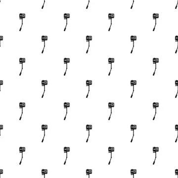 Action camera with selfie stick seamless pattern Stock Illustration