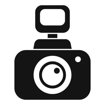 Action camera showing lens and flash icon Illustrazione stock