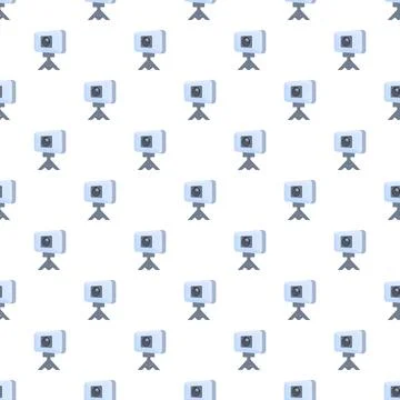 Action camera on tripod repeating seamless pattern Stock Illustration