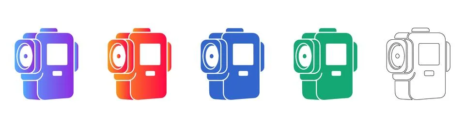 Action Camera Vector Icon Set Stock Illustration