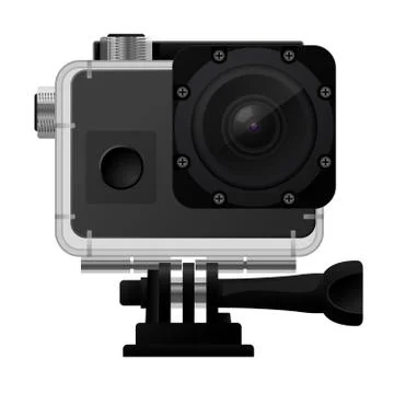Action camera in waterproof box - sport cam icon Stock Illustration