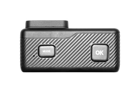 An action camera on a white background.An action camera for video blogging. Stock Photos