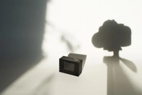 Action camera on white surface Stock Photos