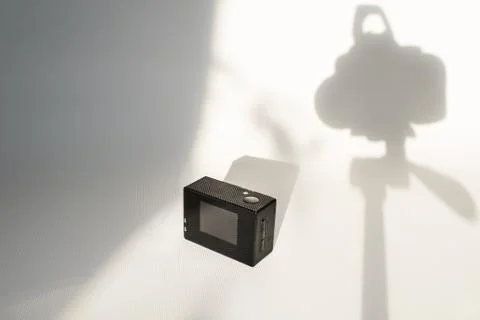 Action camera on white surface Stock Photos